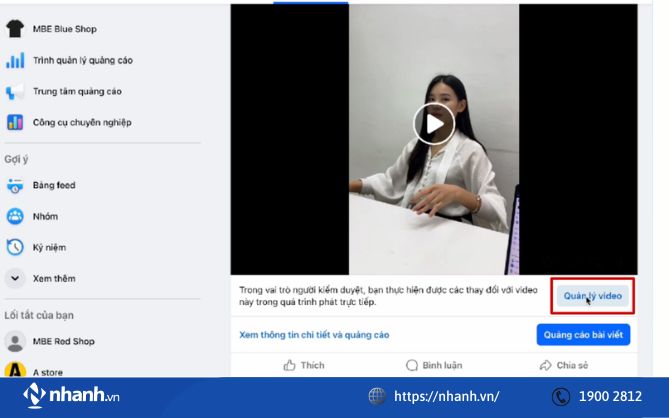 Quản lý video và ghim sản phẩm